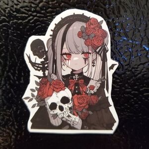 3/$10 Goth Girl Magnet ~ Skull Goth Anime Hand Made Magnet